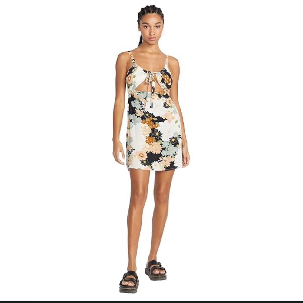 Volcom Floral Cut-Out Mini Dress S (4/6)